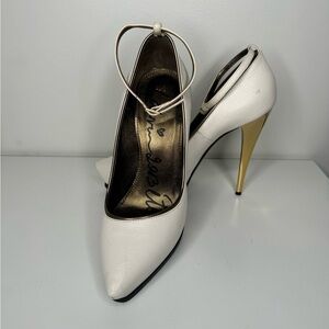 Lanvin White Leather Platform Heels - Size 39